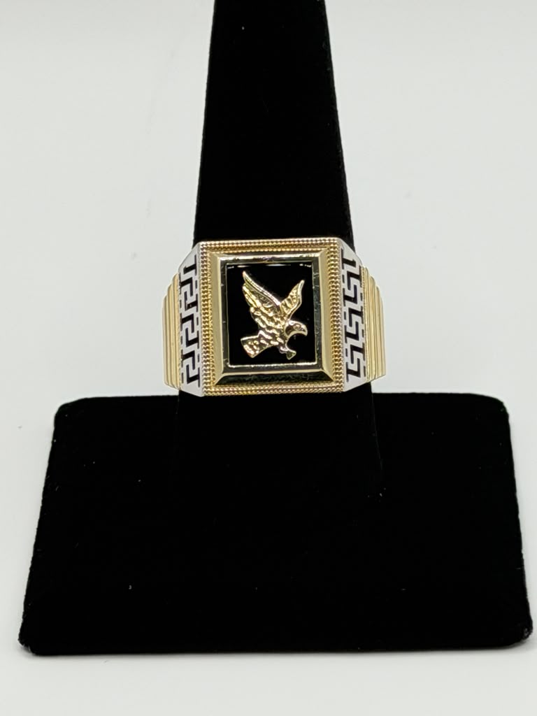 ANILLO PIEDRA CUADRADA CON AGUILA