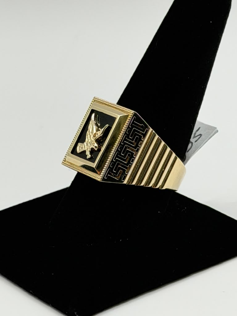 ANILLO PIEDRA CUADRADA CON AGUILA