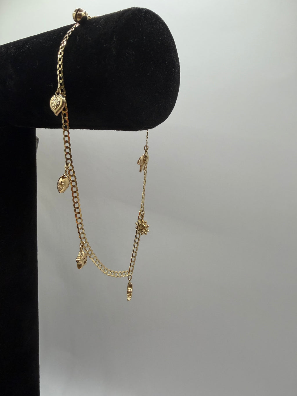 Tobillera con pendientes Oro 10k