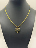 CADENA CUBAN LINK SOLIDA CON DIJE DE CORAZON