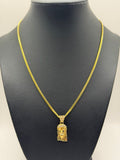 CUBAN LINK SOLIDA Y DIJE ROSTRO DE  CRISTO
