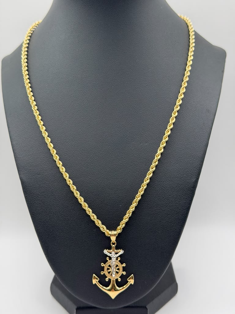 CADENA TORZAL Y DIJE DE ANCLA