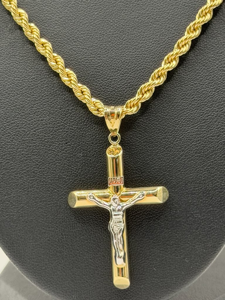 CADENA TORZAL Y DIJE DE CRUCIFIJO