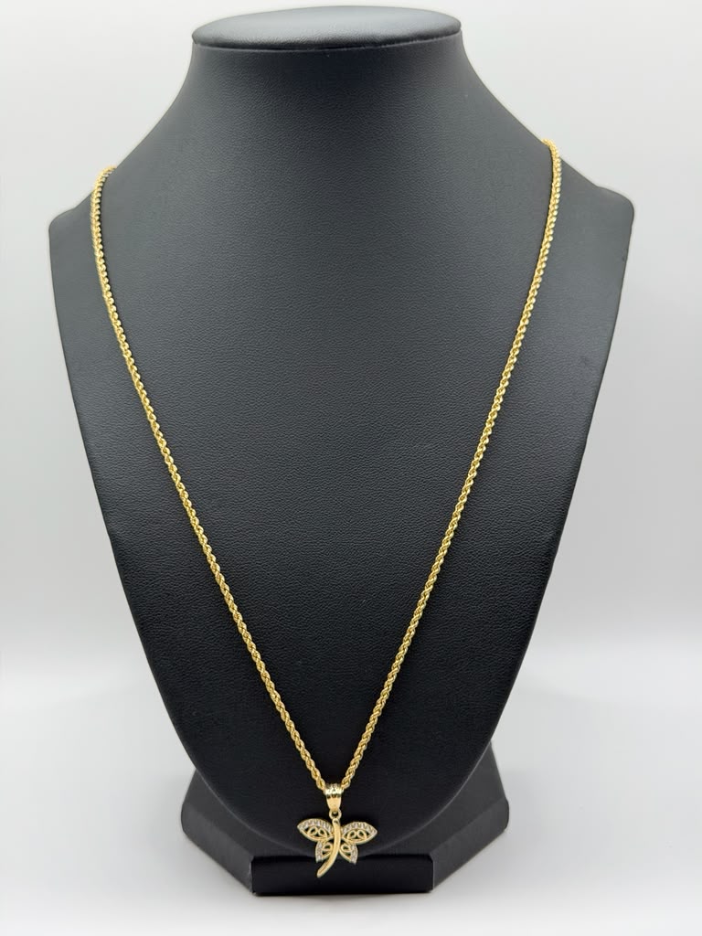 CADENA TORZAL Y DIJE DE LIBELULA