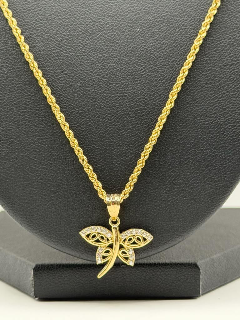 CADENA TORZAL Y DIJE DE LIBELULA