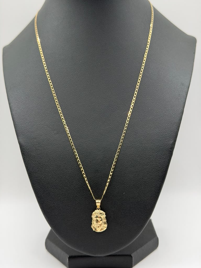 CADENA SOLIDA Y DIJE ROSTRO DE CRISTO