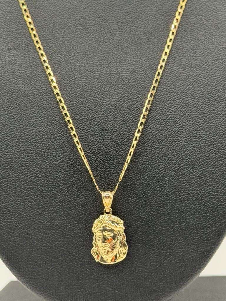 CADENA SOLIDA Y DIJE ROSTRO DE CRISTO