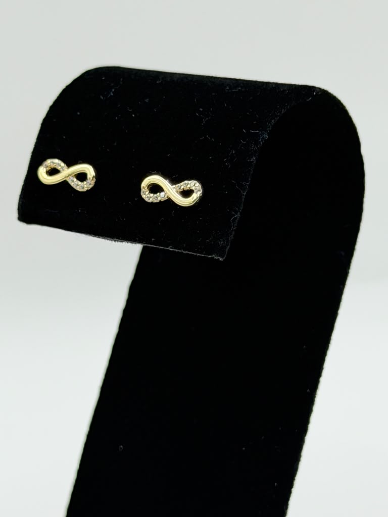 ARETES SIMBOLO DE INFINITO CON ZIRCONIAS