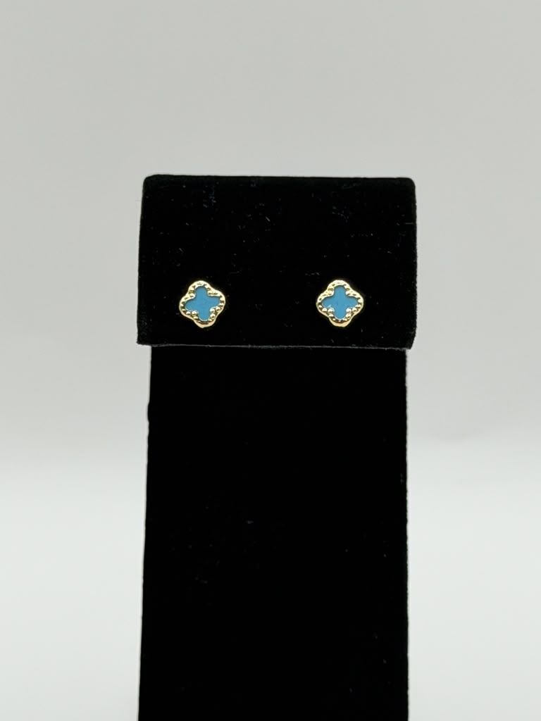 ARETICOS DE FLORECITA PIEDRA AZUL