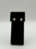 ARETES DE FLOR PIEDRA ROSA